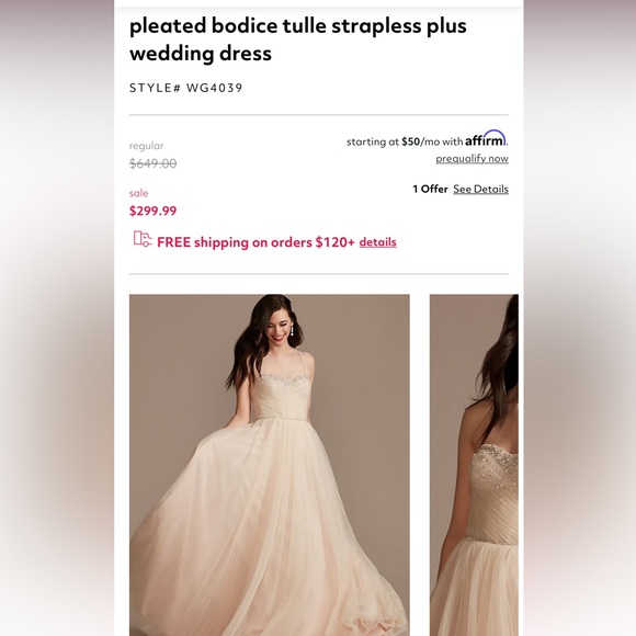 David’s bridal wedding dress size 12- NOT ALTERED NEW WITH TAGS - Picture 8 of 8